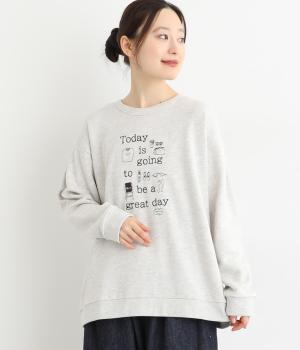 裏毛ロゴ刺繍プルオーバー