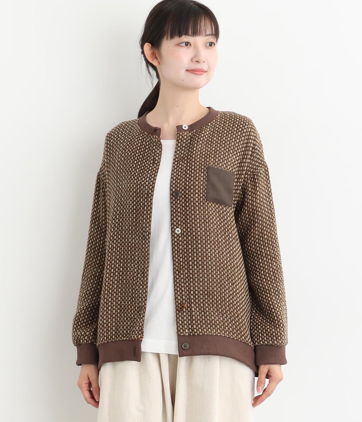 多ボタンカーディガン(ブラウン-F)