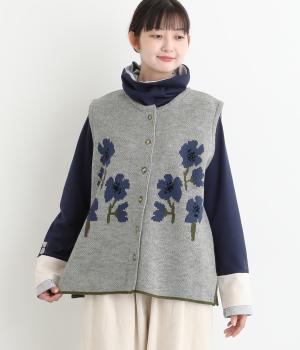 花ジャカードベスト
