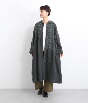 ソフトスラブテンセルアシンメトリー切替えワンピース(スミクロ-F)