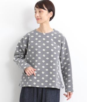 ドット柄ニードルパンチブラウス