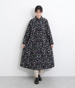 小花刺繍ワンピース(ブラック-F)