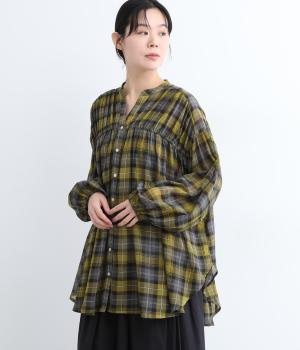 チェックシャーリングスキッパーチュニック