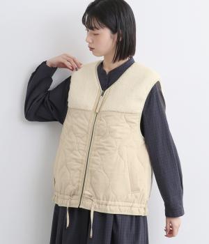 ボア×キルティングベスト