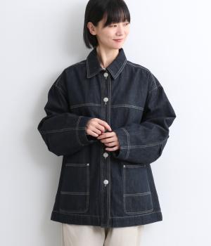 裏キルトデニムコート