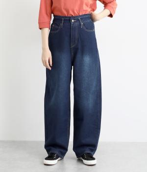 デニム脚長カーブパンツ