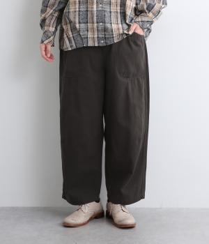 コットンツイルピーチオウヴァムパンツ(チャコール-F)
