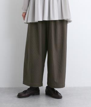 裏起毛チェックワイドコクーンパンツ