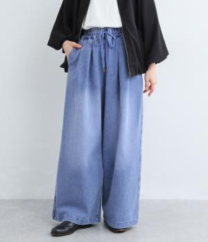 カラーデニムバギーパンツ