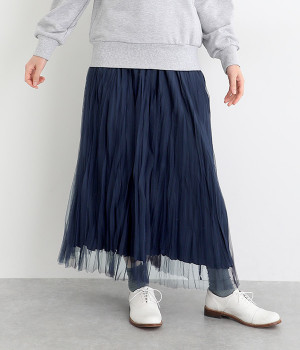 チュールランダムプリーツスカート