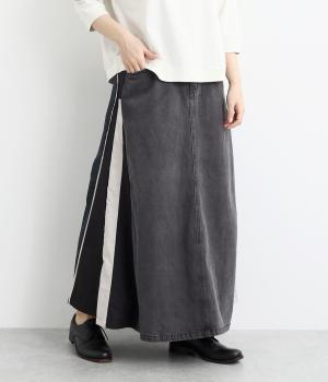 デニム異素材切替スカート