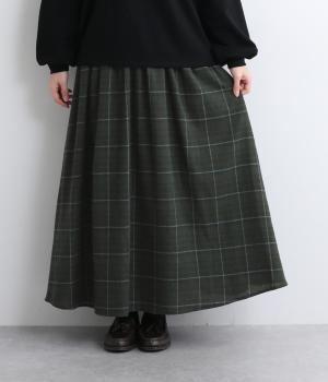 起毛チェックウエストテレコスカート(ブラックウォッチ-F)