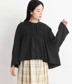 ドライ天竺シャーリングギャザープルオーバー