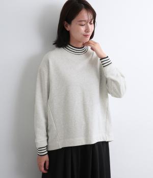 ニットドッキング裏毛プルオーバー