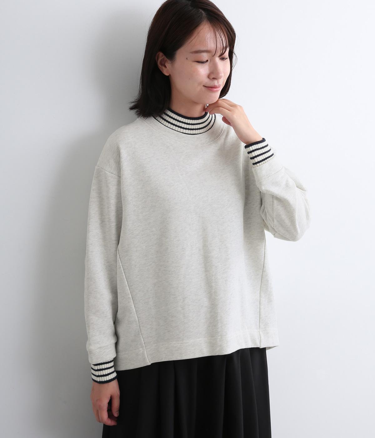 ニットドッキング裏毛プルオーバー(オートミール-F)