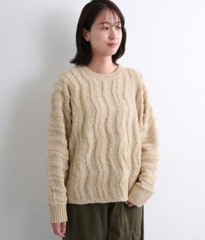 ブークレジャカードドルマンニットプルオーバー(ベージュ-F)