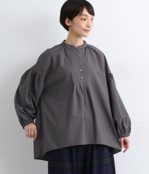 テンセルレーヨンブザム切替タックチュニックブラウス