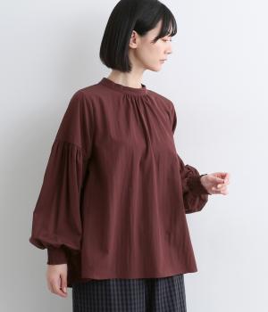ライトワッシャーポリ袖ボリュームブラウス