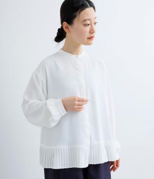 裾プリーツブラウス(オフ-F)