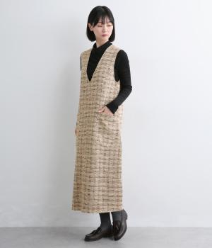 ラメツイードジャンパースカート