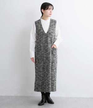 ラメツイードジャンパースカート(ブラック-F)