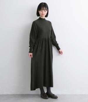 エラスキンハイネックロングワンピース(チャコール-F)