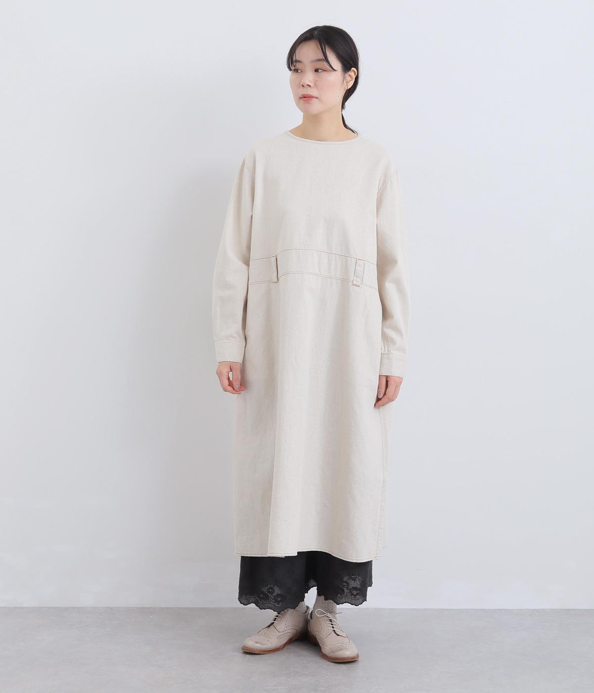 コットンリネンデニムワンピース(ナチュラル-F)