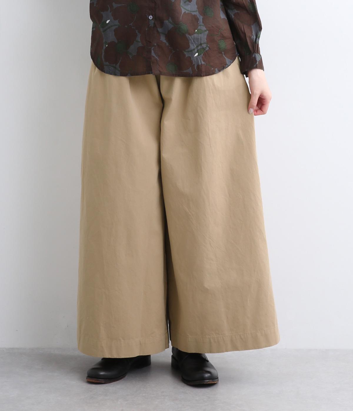 コットンツイルワイドパンツ(ベージュ-F)