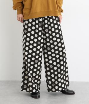 シーチングドットプリントワイドパンツ