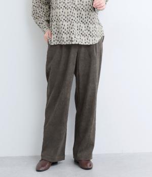 コーデュロイワイドパンツ(チャコール-F)