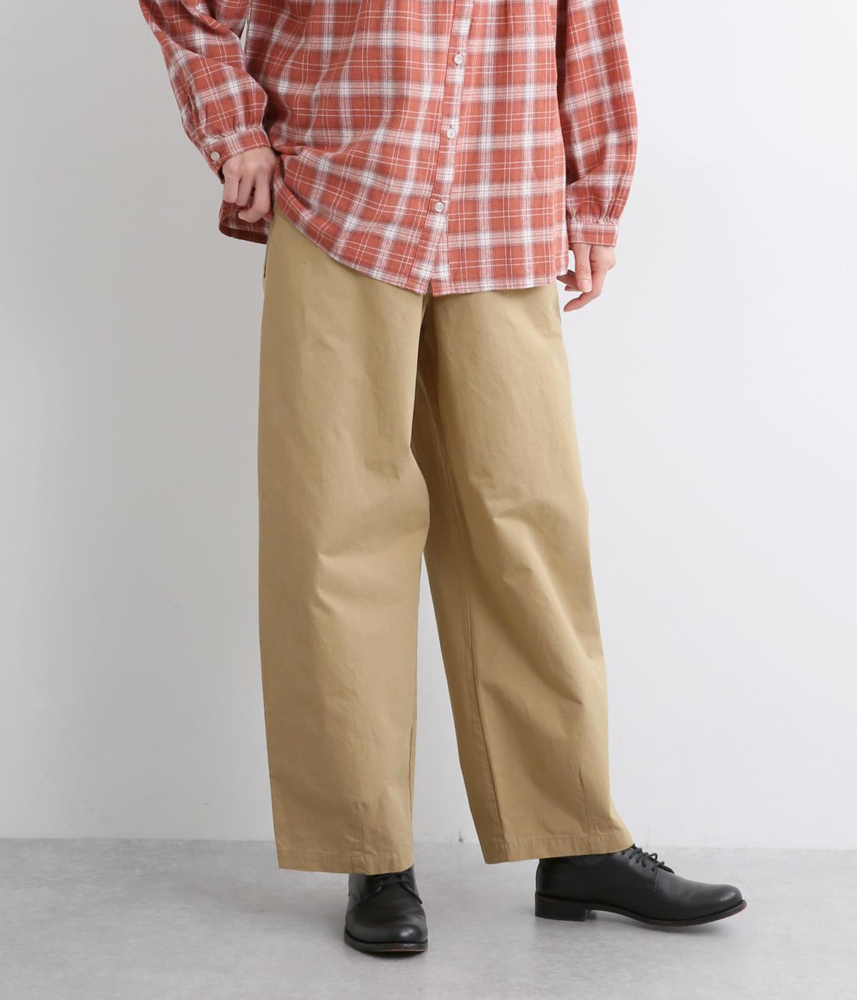 コットンツイルワイドパンツ(ベージュ-F)