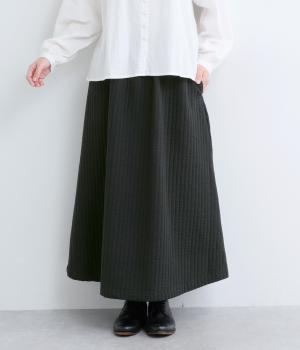 キルティング天竺スカート(ブラック-F)