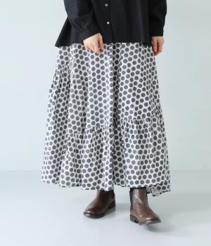 起毛ドットランダムティアードスカート