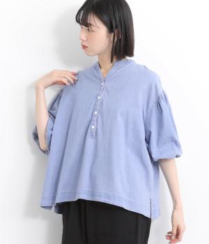 デニムバルーンシャツプルオーバー6分袖