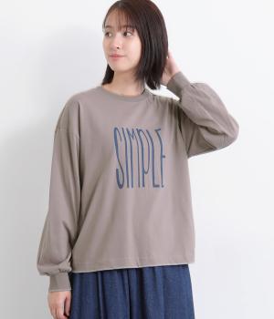 天竺SimpleロゴプリントロングTee