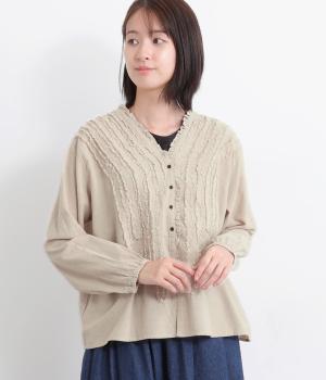 シャリシャリオックスフリンジカーディガン