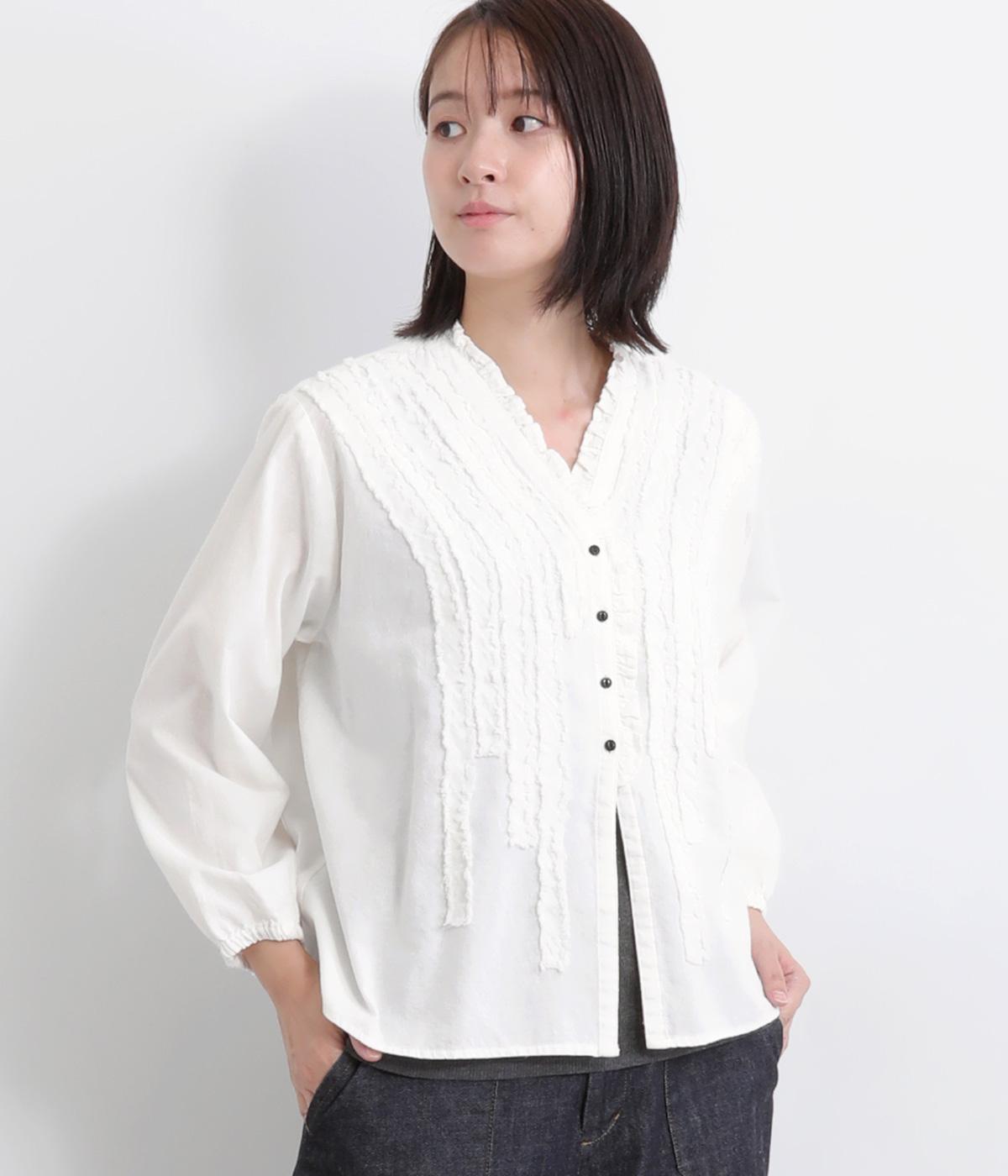 シャリシャリオックスフリンジカーディガン(ナチュラル-F)