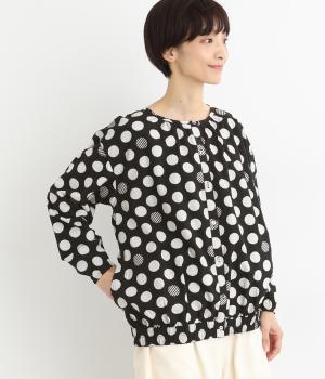 シーチングドットプリントブルゾンシャツ