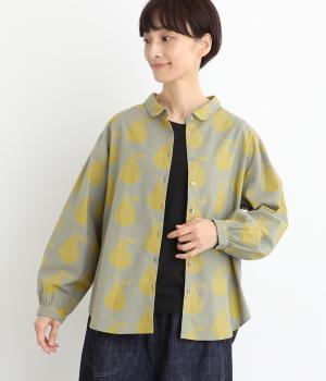 シーチングラフランスプリント長袖シャツ