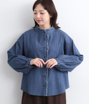デニムフリルシャツ