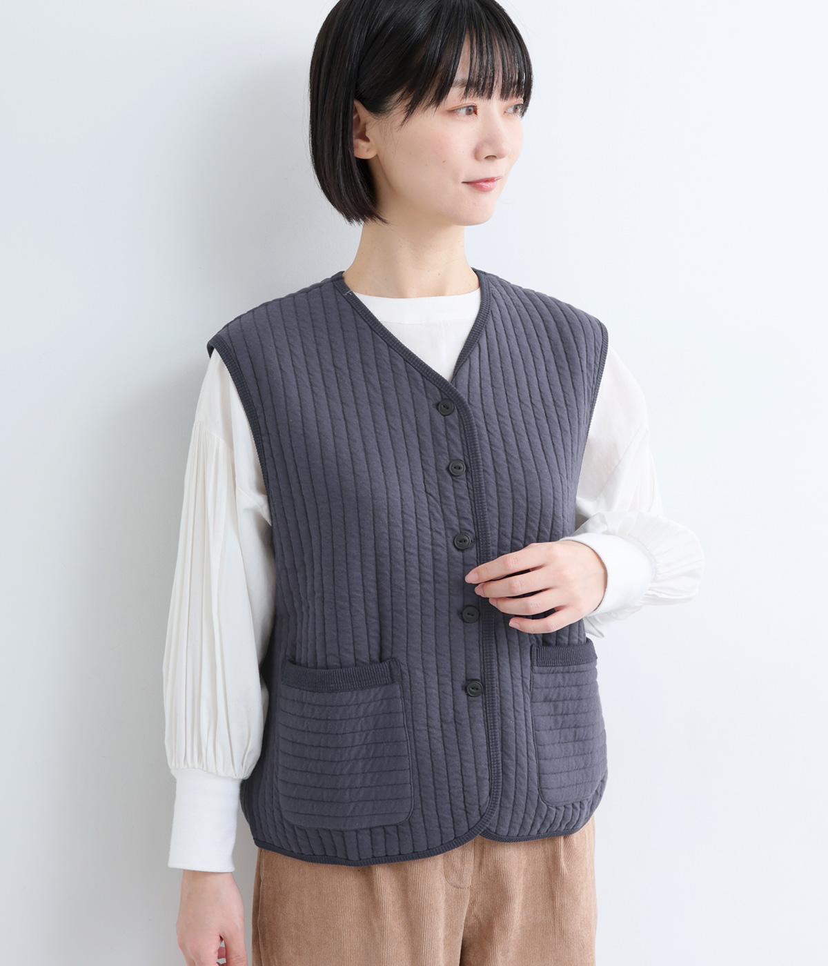 キルティング天竺ベスト(ネイビー-F)