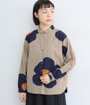 ヴィンテージ加工大花プリントレギュラーシャツ