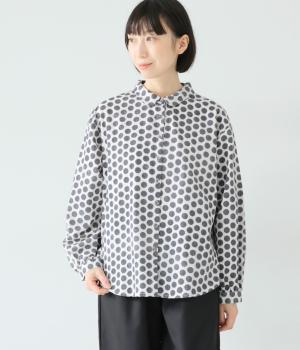 起毛ドットプリントレギュラーシャツ