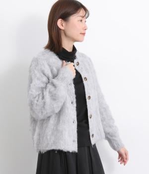 シャギーニットクルーカーディガン
