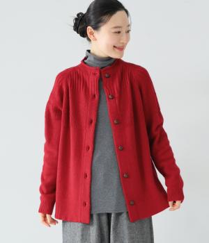 イタリーウールクルーカーディガン