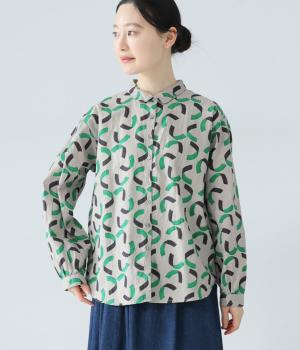 シーチングテーププリントレギュラーシャツ