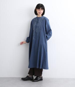 デニムフリンジワンピース