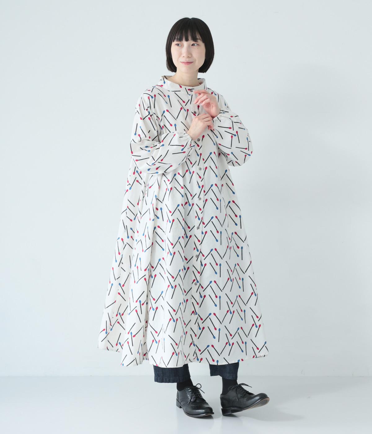 起毛マッチ柄ロング切替ワンピース（fu_dueka::）の商品詳細