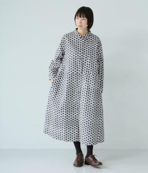 起毛ドット切替ワンピース(ホワイト-F)