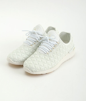 スピードソックス　ランニングスニーカー(ホワイト×タン-36)